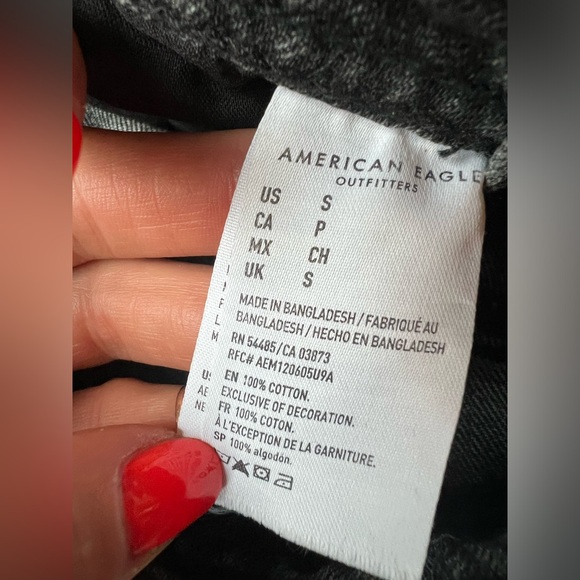 American Eagle Washed Black Denim Overall Jean Skirt Dress - Picture 8 of 10